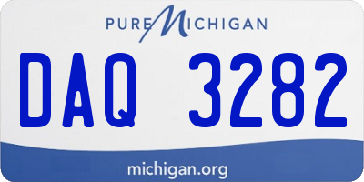 MI license plate DAQ3282