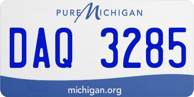 MI license plate DAQ3285