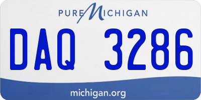MI license plate DAQ3286