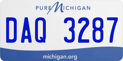 MI license plate DAQ3287