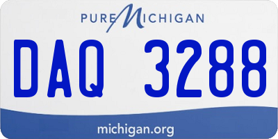 MI license plate DAQ3288