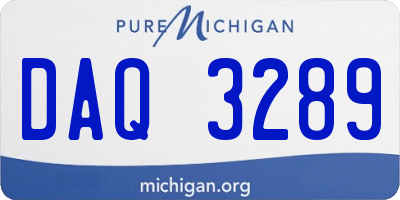 MI license plate DAQ3289