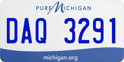 MI license plate DAQ3291
