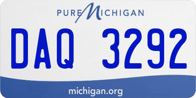 MI license plate DAQ3292