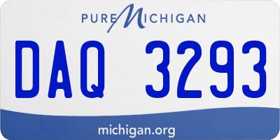 MI license plate DAQ3293