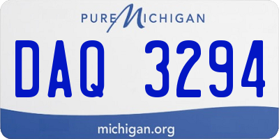 MI license plate DAQ3294