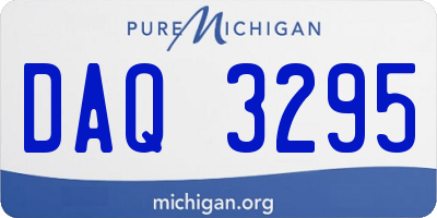 MI license plate DAQ3295
