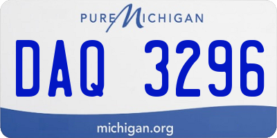 MI license plate DAQ3296
