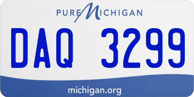 MI license plate DAQ3299