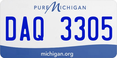 MI license plate DAQ3305