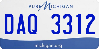 MI license plate DAQ3312