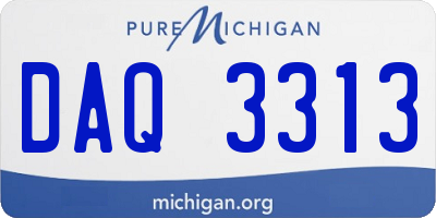 MI license plate DAQ3313