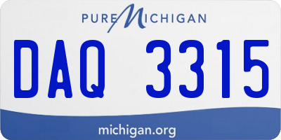 MI license plate DAQ3315