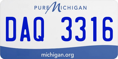 MI license plate DAQ3316
