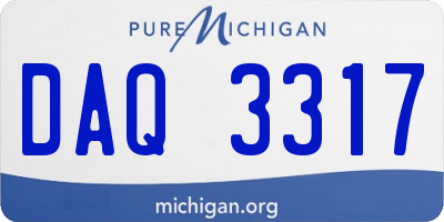 MI license plate DAQ3317