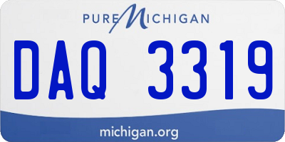 MI license plate DAQ3319