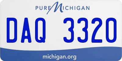 MI license plate DAQ3320