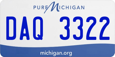 MI license plate DAQ3322