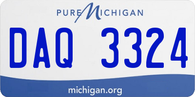 MI license plate DAQ3324