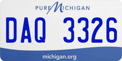MI license plate DAQ3326
