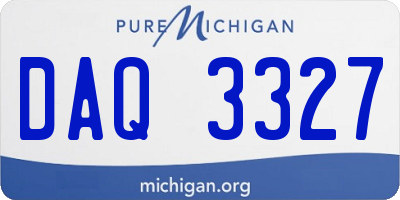 MI license plate DAQ3327