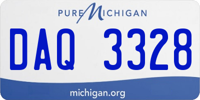MI license plate DAQ3328