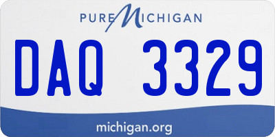 MI license plate DAQ3329