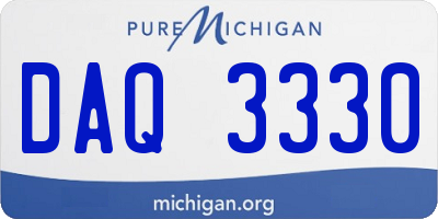 MI license plate DAQ3330