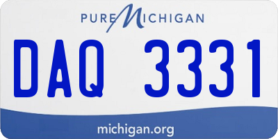 MI license plate DAQ3331