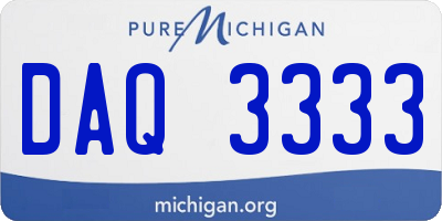 MI license plate DAQ3333