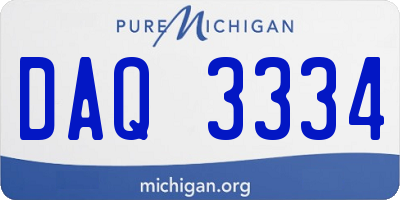 MI license plate DAQ3334