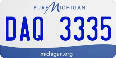 MI license plate DAQ3335