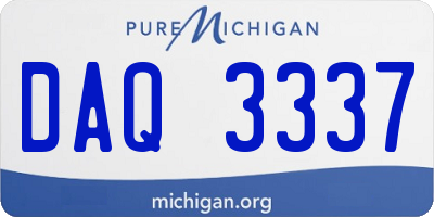MI license plate DAQ3337