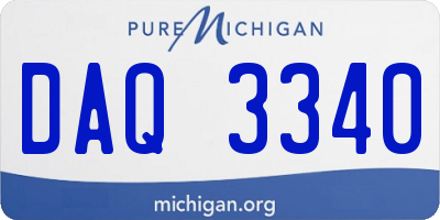MI license plate DAQ3340