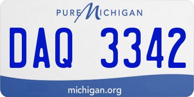 MI license plate DAQ3342