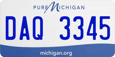MI license plate DAQ3345