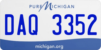 MI license plate DAQ3352