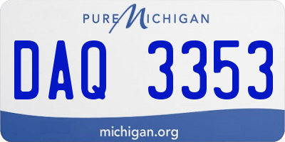 MI license plate DAQ3353