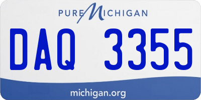 MI license plate DAQ3355