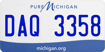 MI license plate DAQ3358