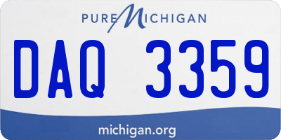 MI license plate DAQ3359