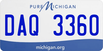 MI license plate DAQ3360