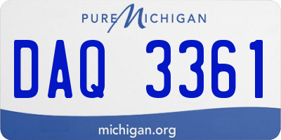MI license plate DAQ3361