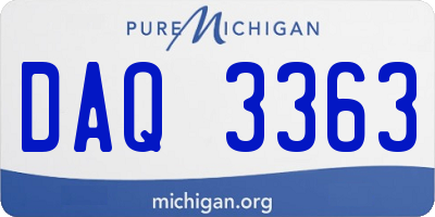 MI license plate DAQ3363