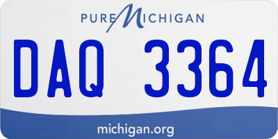 MI license plate DAQ3364