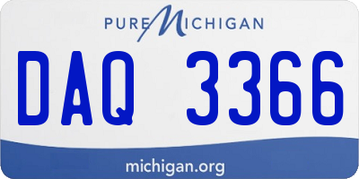 MI license plate DAQ3366
