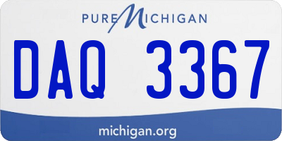 MI license plate DAQ3367