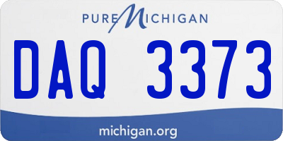 MI license plate DAQ3373