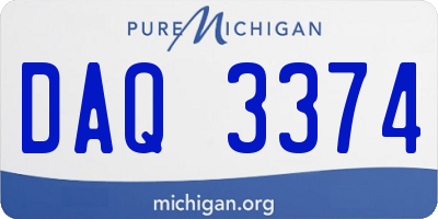 MI license plate DAQ3374