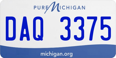 MI license plate DAQ3375